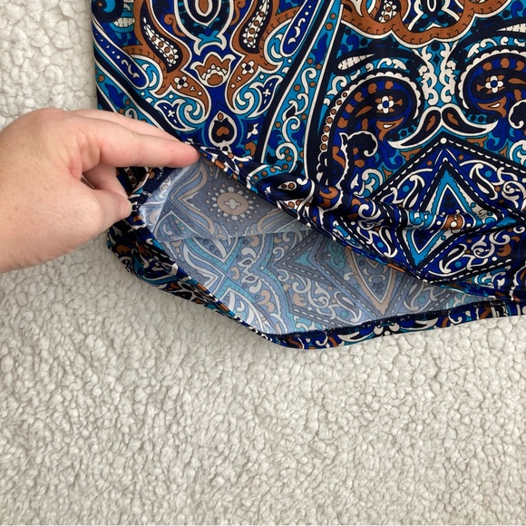 Gilli quarter length sleeves blue paisley print shift dress - Picture 15 of 15